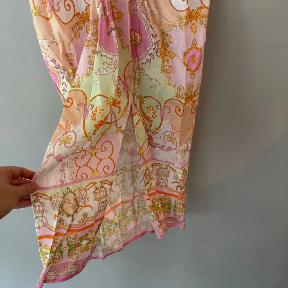 Hale Bob Sophrona Linen Drape Skirt Pastel Pink Sz XS Ballerina Unicorn Birdcage